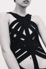 Helmut Lang SS01 Silk Cross Strap Bound Top