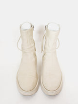 Ann Demeulemeester Back Lace Corset Vitello Ecru Boots
