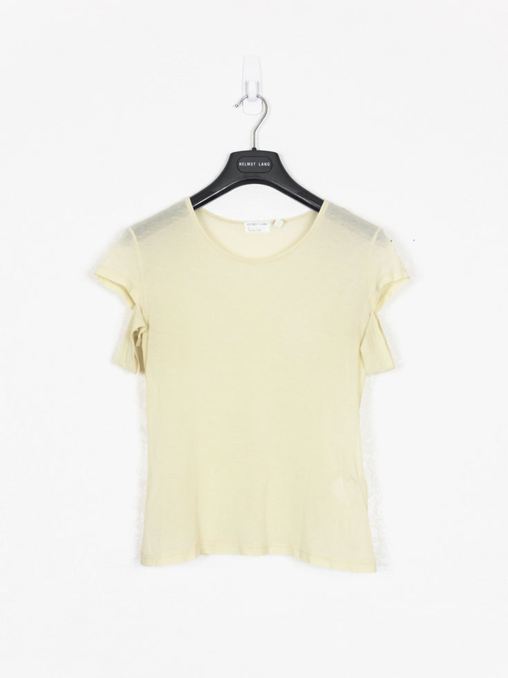 Helmut Lang SS98 Slashed Sleeve Sheer Tee