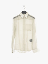 Helmut Lang SS02 Transparent Silk Striped Button Shirt