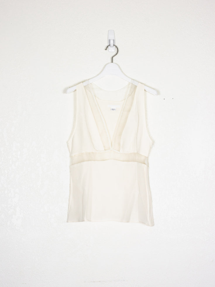 Helmut Lang AW00 Silk Sheer Paneled Blouse