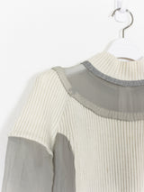 Undercover AW07 Wool Knit & Silk Paneled Mock Neck Dress