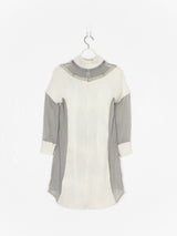 Undercover AW07 Wool Knit & Silk Paneled Mock Neck Dress