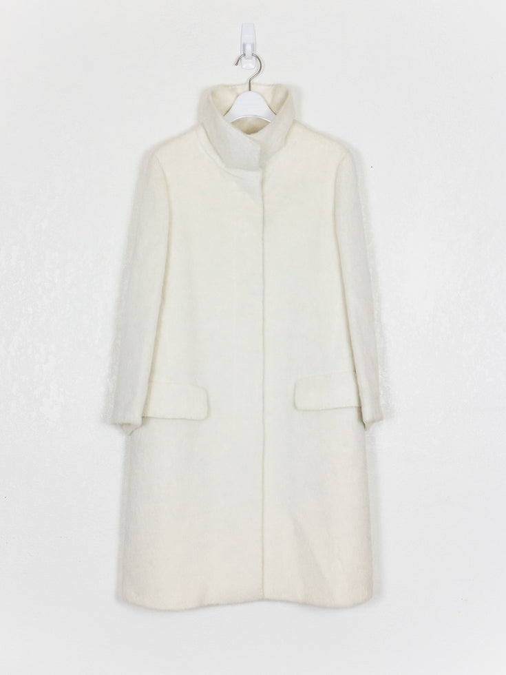 Helmut Lang AW97 Alpaca Fur High Collar Parka