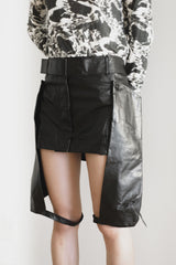 Ann Demeulemeester SS04 Kangaroo Leather Paneled Garter Skirt