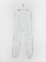 Dries Van Noten White Ankle Zip Biker Pants