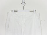 Dries Van Noten White Ankle Zip Biker Pants