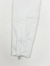 Dries Van Noten White Ankle Zip Biker Pants