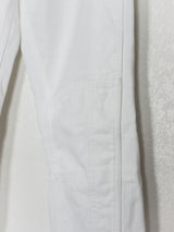 Dries Van Noten White Ankle Zip Biker Pants