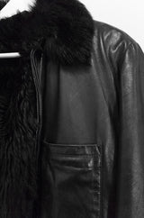 Helmut Lang Fur Lined Lambskin Jacket