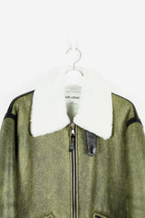 Our Legacy AW17 Shearling Flight Jacket Citron Rips