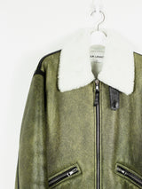 Our Legacy AW17 Shearling Flight Jacket Citron Rips