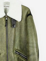 Our Legacy AW17 Shearling Flight Jacket Citron Rips