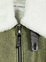 Our Legacy AW17 Shearling Flight Jacket Citron Rips