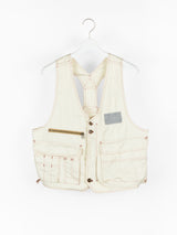 Dézert 90s White Cotton Cargo Vest