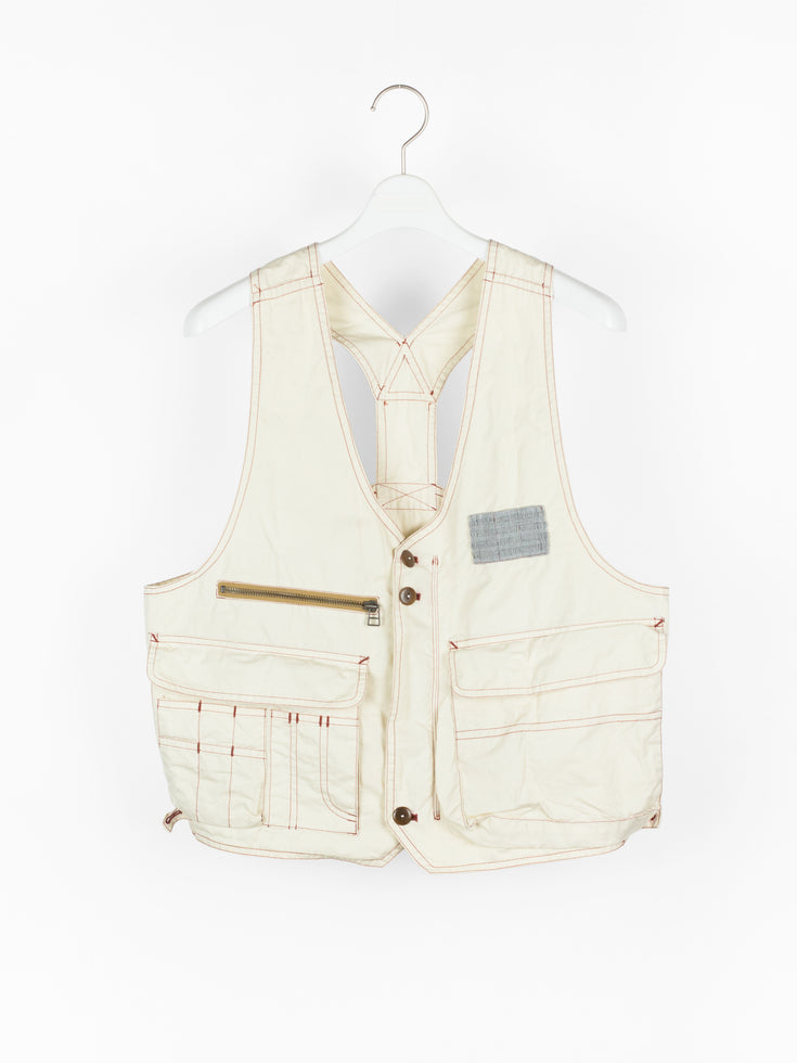 Dézert 90s White Cotton Cargo Vest