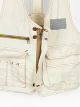 Dézert 90s White Cotton Cargo Vest