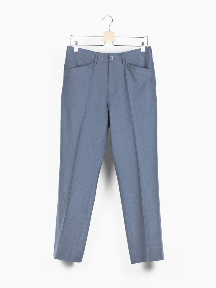Miu Miu Men's Grey-Blue Flared Wool Trousers