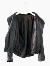 Arrston Volaju by Kohshin Satoh 80s Shoulder Strap Armzip Leather Jacket