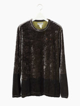 Yohji Yamamoto Pour Homme 00s 2-Tone Crushed Velour Bleached Longsleeve