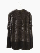 Yohji Yamamoto Pour Homme 00s 2-Tone Crushed Velour Bleached Longsleeve