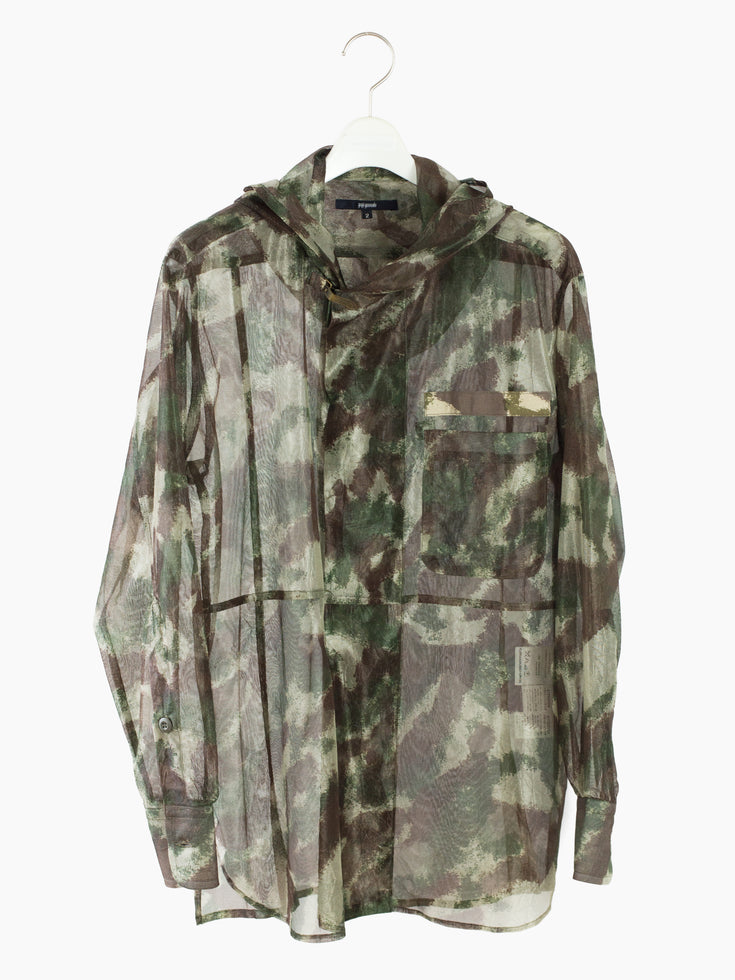 Yuji Yamada 90s Camo Hooded Mesh Field Shirt