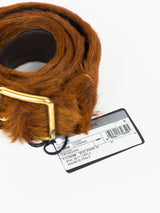 Prada AW17 Fur Belt, Cognac, W30