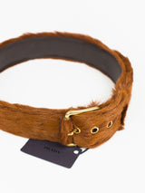 Prada AW17 Fur Belt, Cognac, W30