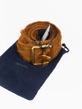 Prada AW17 Fur Belt, Cognac, W30