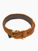 Prada AW17 Fur Belt, Cognac, W28