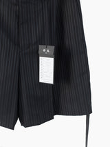Soshiotsuki SS22 Stripe Wool Side Strap Shorts