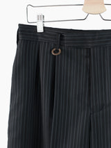 Soshiotsuki SS22 Stripe Wool Side Strap Shorts