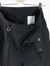 Soshiotsuki SS22 Stripe Wool Side Strap Shorts