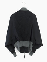 Kohshin Satoh 00s Leather Trim Batwing Stadium Jacket