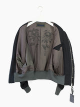 Kohshin Satoh 00s Leather Trim Batwing Stadium Jacket