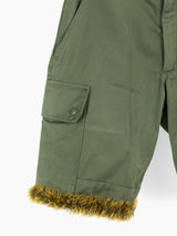 Final Home 90s Upcycled Fur Trim Cargo Short