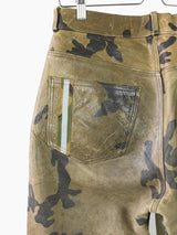 Maharishi 90s Painted Camo Leather Jeans