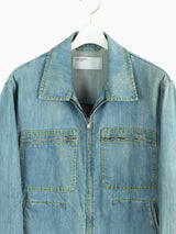 Hussein Chalayan 00s Light Wash Denim Work Jacket