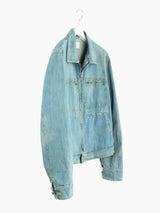Hussein Chalayan 00s Light Wash Denim Work Jacket