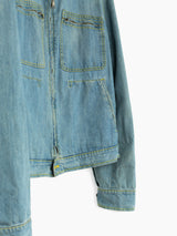 Hussein Chalayan 00s Light Wash Denim Work Jacket