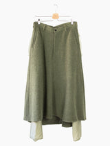 Sulvam AW22 Wool Flannel Layered Skirt Trousers