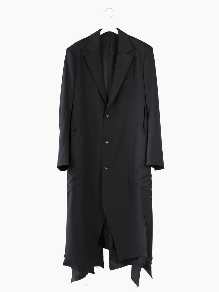Sulvam AW22 Wool Gabardine Slashed Overcoat