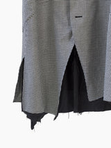 Sulvam AW22 Houndstooth Slashed Overcoat