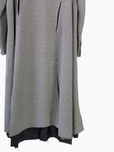 Sulvam AW22 Houndstooth Slashed Overcoat