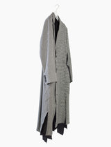 Sulvam AW22 Houndstooth Slashed Overcoat