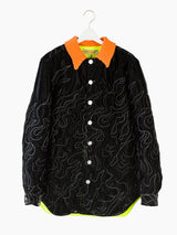 Penultimate AW22 Flame Quilted Shirt w/ Knit Collar