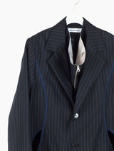 Kiko Kostadinov SS21 00102021 3M Pinstripe Freydal Long Coat