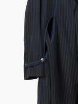 Kiko Kostadinov SS21 00102021 3M Pinstripe Freydal Long Coat
