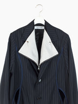 Kiko Kostadinov SS21 00102021 3M Pinstripe Freydal Long Coat