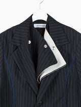 Kiko Kostadinov SS21 00102021 3M Pinstripe Freydal Long Coat